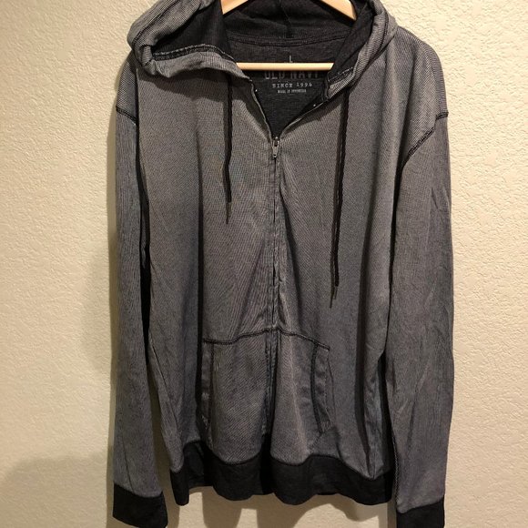 navy blue and white hoodie
